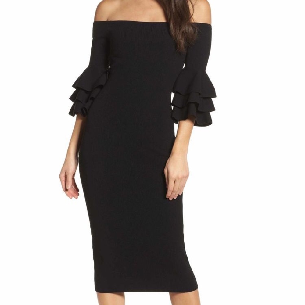 Adelyn Rae off the shoulder bell sleeve dress